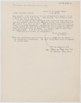 Letter to John George Adami, January 4, 1899