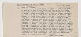 Letter to Maude E. Abbott, March 27, 1906