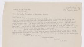 Letter to Harvey Cushing, January 27, 1912
