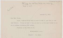 Letter to Mary Parmly, November 23, 1914