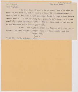Letter to Campbell Palmer Howard, February 20, 1914