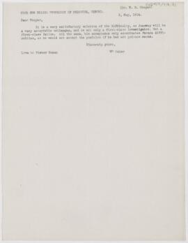 Letter to William Sydney Thayer, May 9, 1914