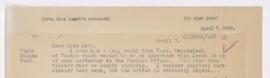 Letter to Miss Jebb, April 7, 1919