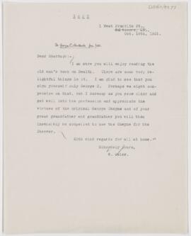 Letter to George Cheever Shattuck, October 18, 1901