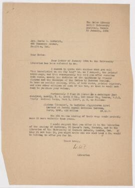 Correspondence, Bottrill-Bowditch