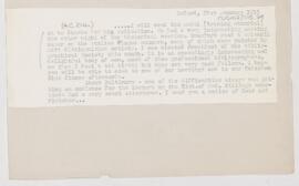 Letter to Arnold Carl Klebs, January 31, 1913