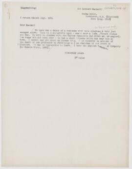 Letter to Leonard L. Mackall, August 20, 1913