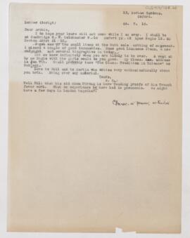 Letter to Thomas Archibald Malloch, July 24, 1918