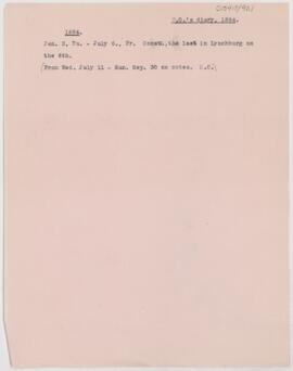Notes taken from Osler's diary, 1894