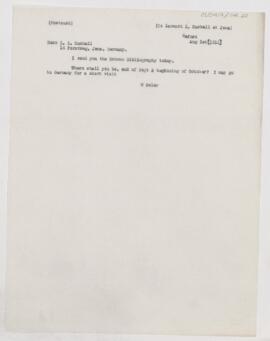 Letter to Leonard L. Mackall, August 1, 1912