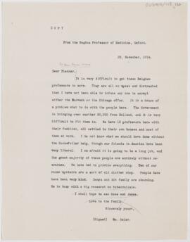 Letter to Simon Flexner, November 23, 1914