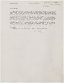 Letter to Henri Amédée Lafleur, October 26, 1896