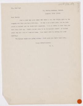 Letter to Harvey Cushing, August 30, 1918