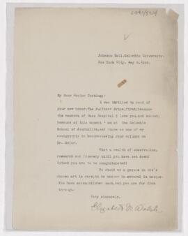 Letter to Harvey Cushing, May 8, 1926
