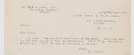 Letter to John George Adami, November 27, 1917