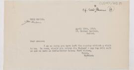 Letter to John William Amesse, April 12, 1918