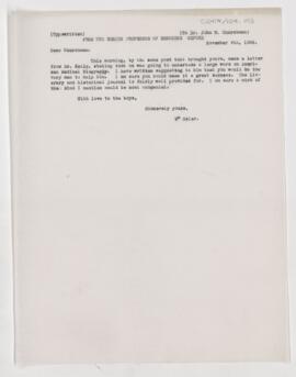 Letter to John Woolman Churchman, November 9, 1906