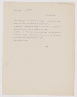 Letter to Henry Barton Jacobs, February 18, 1910