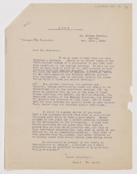 Letter to  Pearson, February 11, 1908