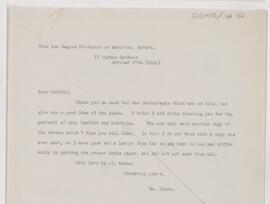 Letter to Charles Daniel Parfitt, October 27, 1911