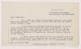 Letter to J.R. Chadwick, February 24, 1903