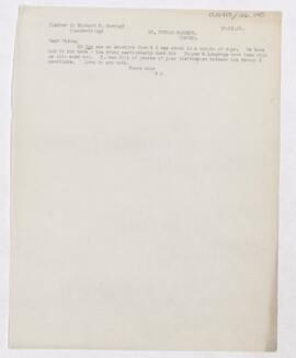 Letter to Richard Pearson Strong, November 18, 1918