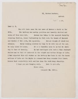 Letter to James Tyson, September 1917