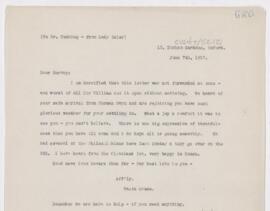Letter to Harvey Cushing, June 7, 1917