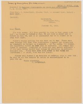 Letter to William Osler, January 21, 1914