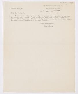 Letter to John Young Walker MacAlister, November 25, 1916