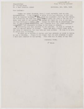 Letter to Henri Amédée Lafleur, February 18, 1893