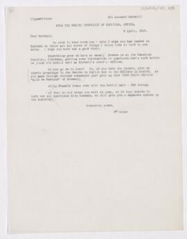 Letter to Leonard L. Mackall, April 9, 1915