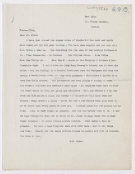 Letter to James William White, November 25, 1914(?)