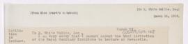 Letter to E. White Wallis, March 12, 1919