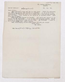 Letter to Thomas Archibald Malloch, October 14, 1918