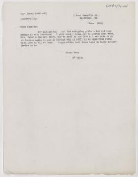 Letter to Henry Pickering Bowditch, June 1900