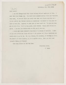 Letter to Joseph Hersey Pratt, December 29, 1902