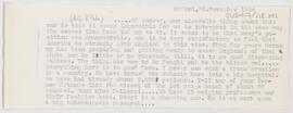 Letter to Arnold Carl Klebs, November 25, 1914