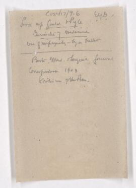 Cushing's notes on E. Y. Davis