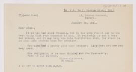 Letter to John George Adami, January 26, 1911