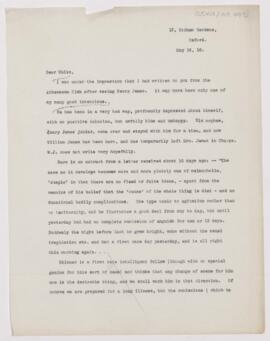Letter to James William White, May 16, 1910