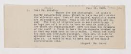 Letter to Maude E. Abbott, July 19, 1905