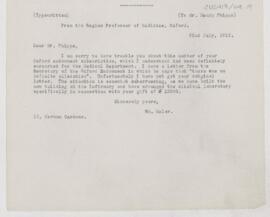 Letter to Henry Phipps, July 22, 1912