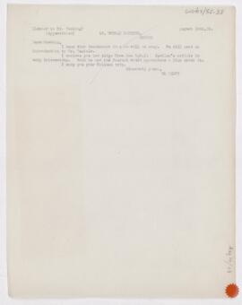 Letter to Harvey Cushing, August 16, 1909