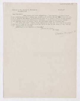 Letter to George H. Nettleton, March 28, 1917