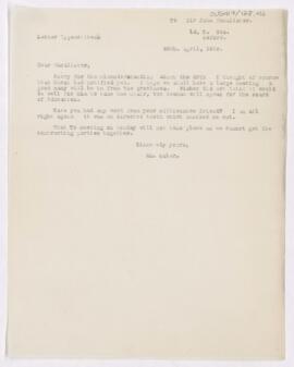 Letter to John Young Walker MacAlister, April 26, 1919