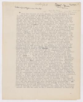 Notes written by Osler on the Canadian Army Medical Corps episode.