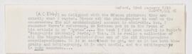 Letter to Arnold Carl Klebs, January 22, 1912