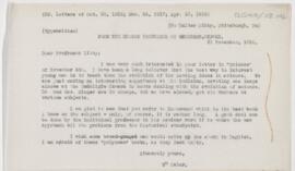 Letter to Walter Libby, November 30, 1914