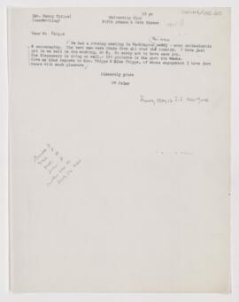 Letter to Henry Phipps, May 10, 1907
